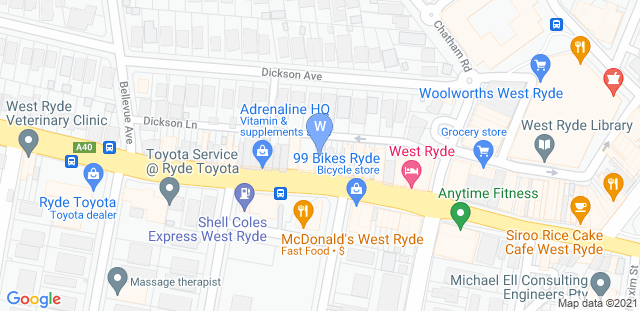 Map to WJJF West Ryde